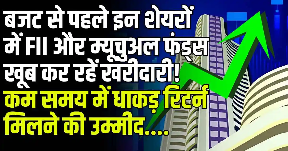 बजट से पहले इन शेयरों में FII और म्यूचुअल फंड्स खूब कर रहें खरीदारी! कम समय में धाकड़ रिटर्न मिलने की उम्मीद....